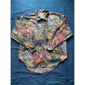 1980's Vintage Western Wear Geometric Blouse